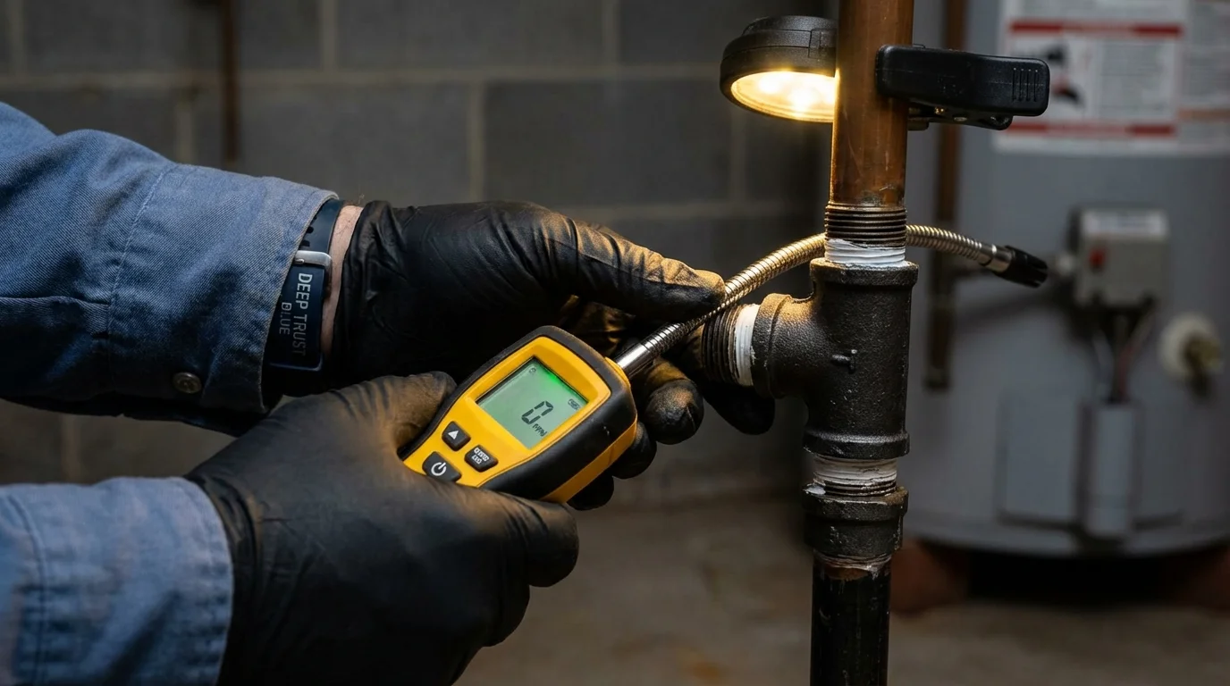 Gas leak detection with electronic sniffer by Johns Plumbing LLC in Visalia