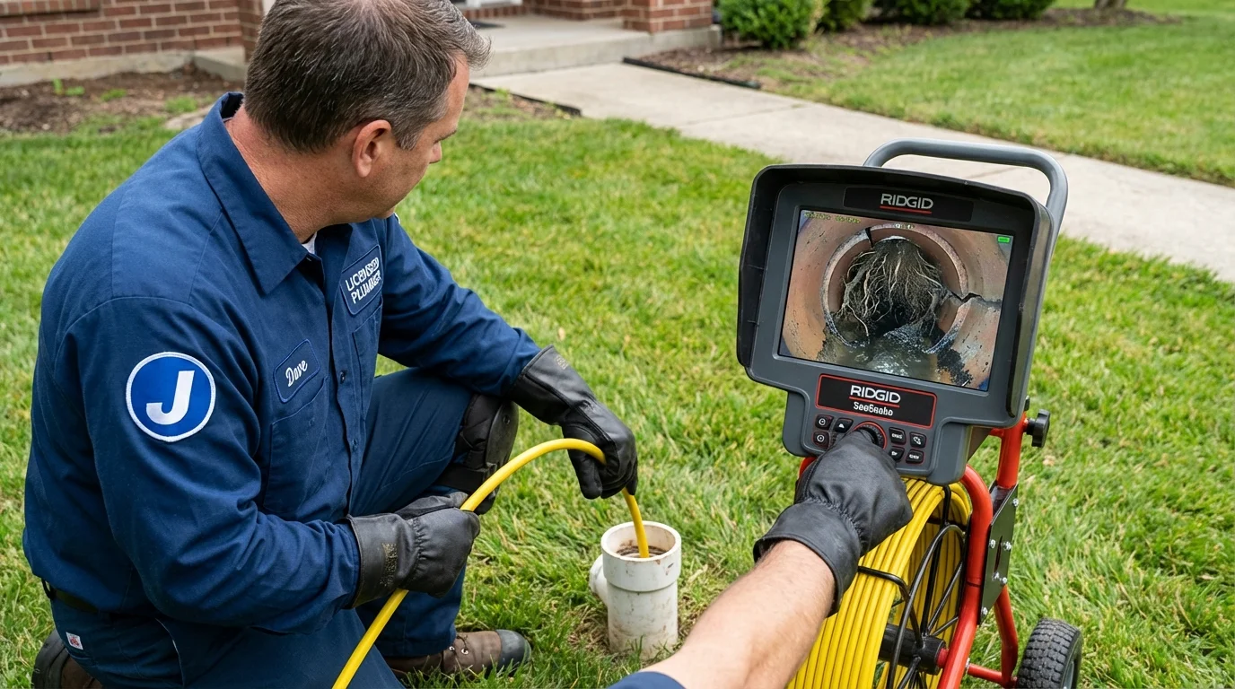 Sewer camera inspection being performed by Johns Plumbing LLC in Visalia